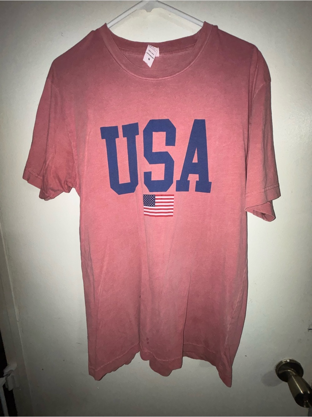 Comfort Colors Faded Pink USA Short Sleeve Tee